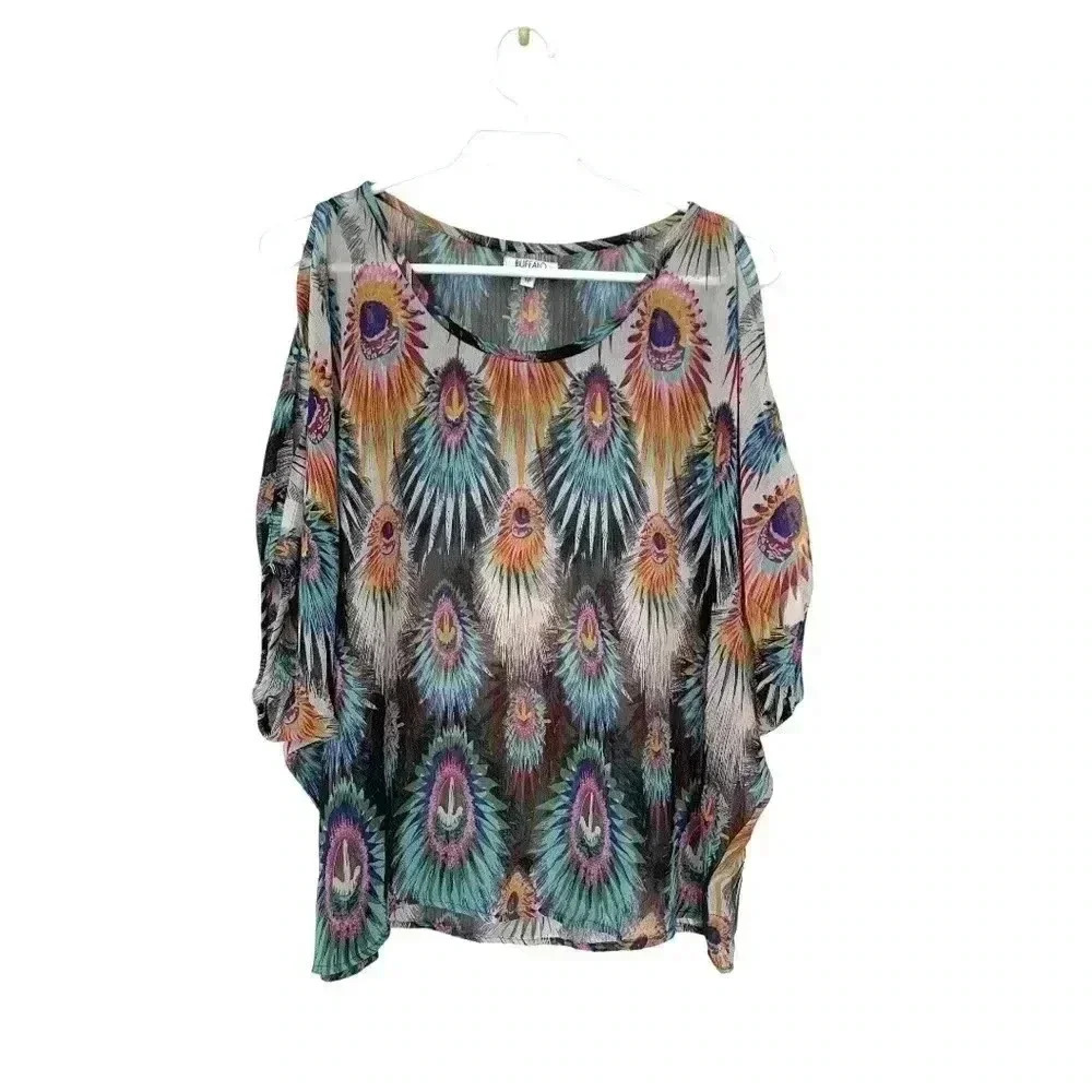 Buffalo semi sheer top with shoulder cutouts, XS,EUC